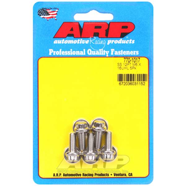 樂天商城 - 【USA在庫あり】 ARP M6 x 1.00 x 16mm 12pt ステンレス ボルト 5個入り arp770-1017 JP店