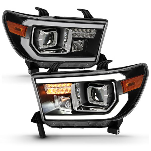 【USA在庫あり】 ANZO 2007-2014 トヨタ タンドラ プロジェクターLight Bar H.L ブラック Amber(Led High Beam) (Halogen Version) anz111447 JP店