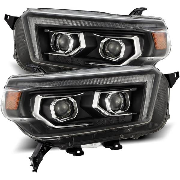  AlphaRex PROシリーズ プロジェクターヘッドライト Plank Style ブラック 10年-13年 トヨタ 4Runner arx880755 JP店