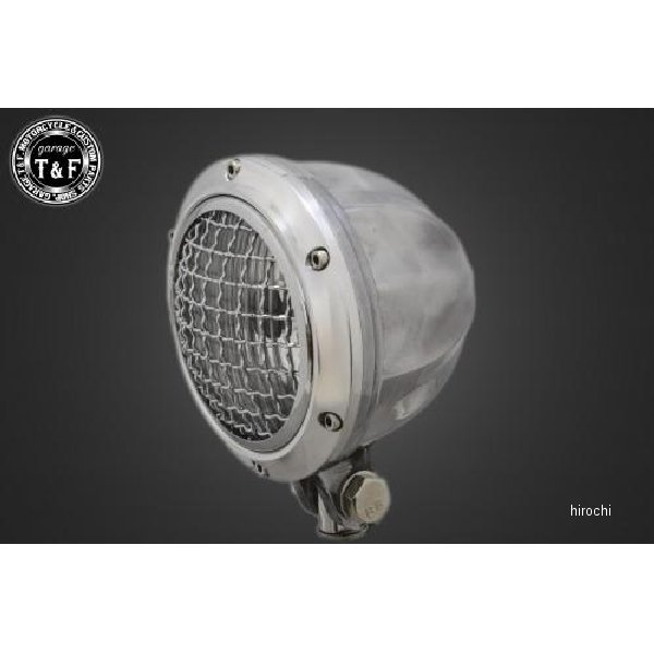 ガレージT＆F 4インチビレットヘッドライト ポリッシュ クリアレンズ仕様、W400 ステーEセット 6112616 JP店
