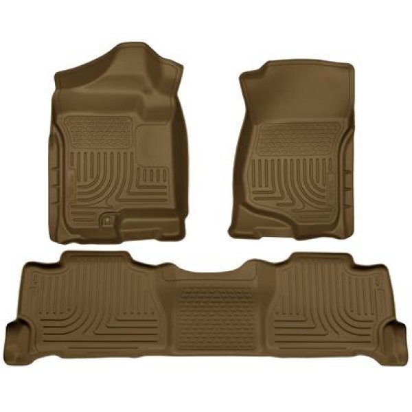 【USA在庫あり】 Husky Liners 07年-13年 GM Escalade/Suburban/Yukon WeatherBeater Tan フロント & 2nd Seat フロアライナー hsl98253 JP店