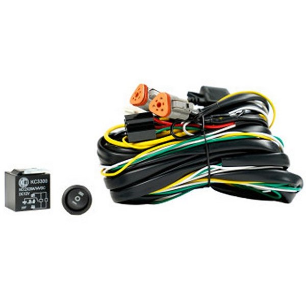 【USA在庫あり】 KC HiLiTES Wiring Harness FLEX ERA w/40 AMP Relay & 3 Position LED Rocker Switch (3-Pin Deutsch Con) kcl6311 JP店