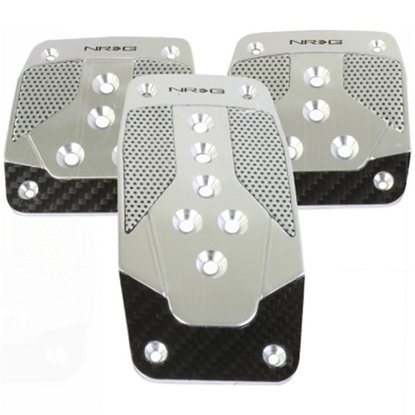  NRG Aluminum Sport Pedal M/T - Silver w/ブラック Carbon nrgPDL-400SL JP店