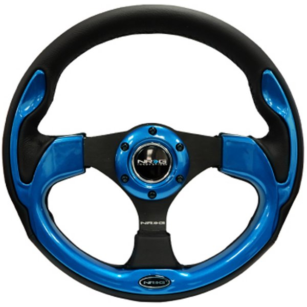  NRG Reinforced ステアリングホイール (320mm) Blk w/Blue Trim nrgRST-001BL JP店