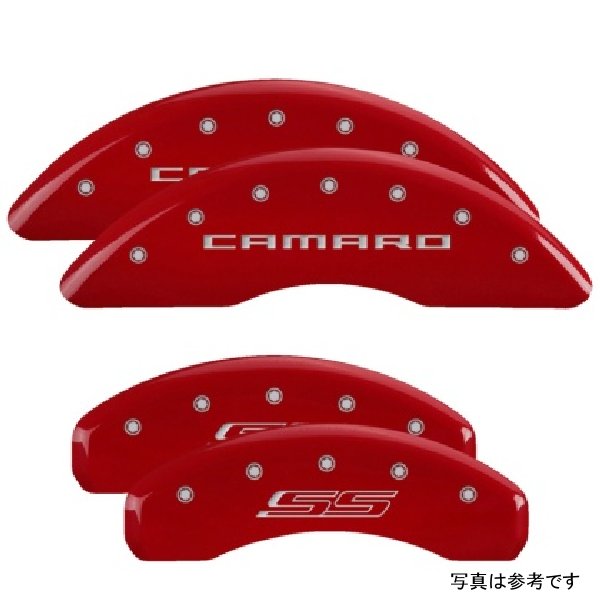  MGP 4 Caliper Covers Engraved フロント Gen 5/Camaro Engraved リヤ Gen 5/SS レッド フィニッシュ シルバー ch mgp14241SCS5RD JP店