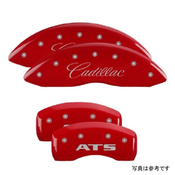 【USA在庫あり】 MGP 4 Caliper Covers Engraved フロント Cadillac Engraved リヤ ATS レッド フィニ..