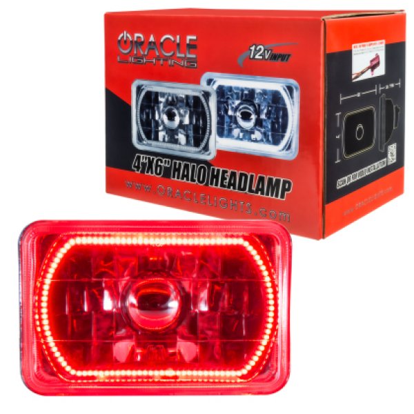 【USA在庫あり】 Oracle Pre-Installed ライト 4x6 IN. Sealed Beam - レッド Halo SEE WARRANTY orl6909-003 JP店
