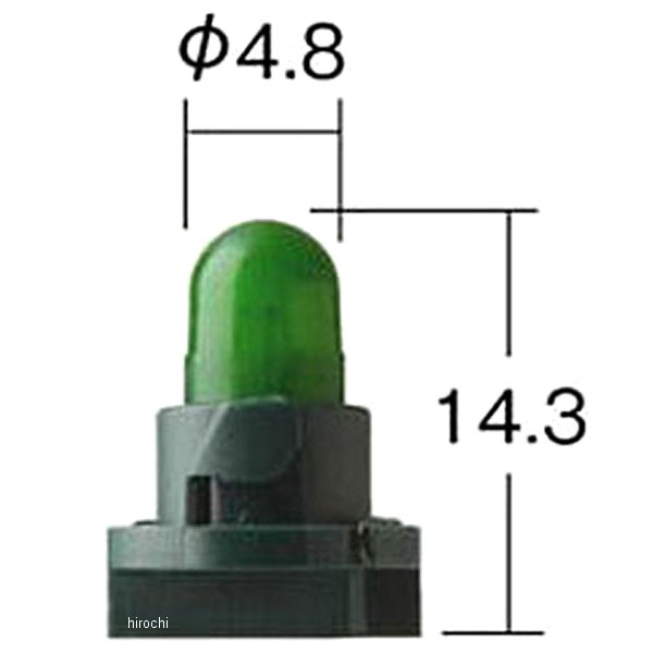 小糸製作所 白熱バルブ T4.8 14V80mA ウェッジ 緑 ソケットカラー緑 10個入り E1580 JP店