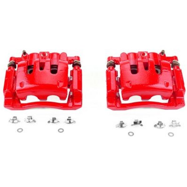 【USA在庫あり】 Power Stop 08-12 Ford F-250 Super Duty Rear Red Calipers w/Brackets - Pair psbS5076 JP店