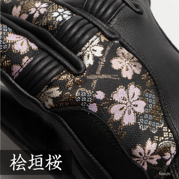 【メーカー在庫あり】 デグナー DEGNER 春夏モデル レザー金襴グローブ 桧垣桜/黒 ...
