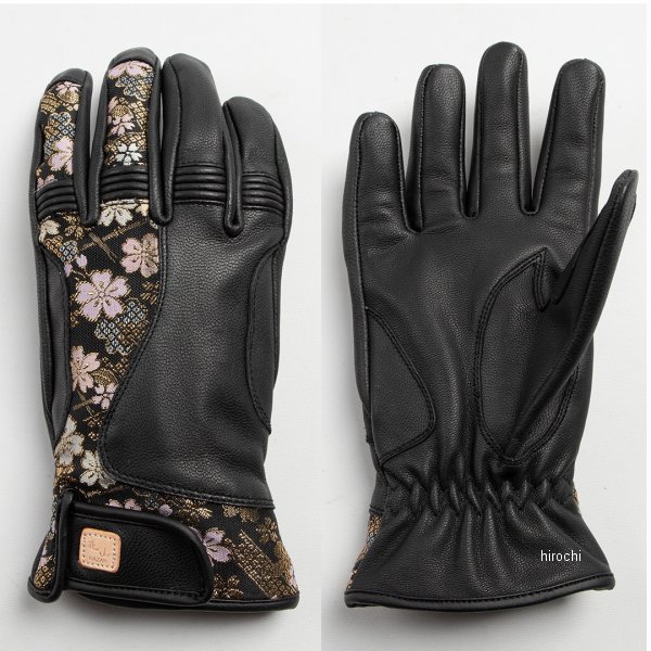 【メーカー在庫あり】 デグナー DEGNER 春夏モデル レザー金襴グローブ 桧垣桜/黒 ...