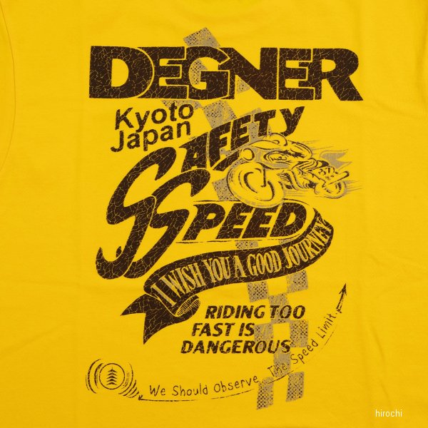【メーカー在庫あり】 デグナー DEGNER 春夏モデル コットンTシャツ 黄 Sサイズ 25TS-1 JP店