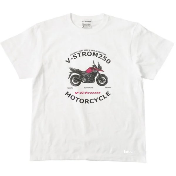 スズキ SUZUKI V-STROM250 Tシャツ 白/赤 Mサイズ 2401SZ21-01 JP店