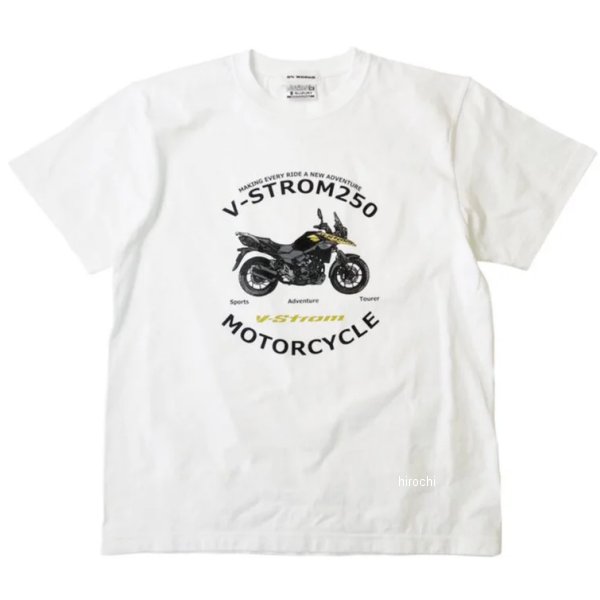 スズキ SUZUKI V-STROM250 Tシャツ 白/イエロー XLサイズ 2401SZ21-01 JP店