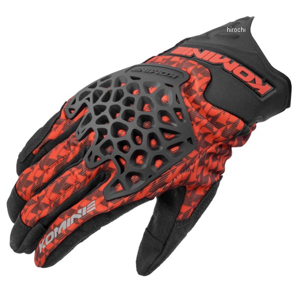 【メーカー在庫あり】 GK-269 コミネ KOMINE 2025年春夏モデル アドベンチャーメッシュグローブ K Chirodiブラック/赤 XLサイズ 06-269 JP店