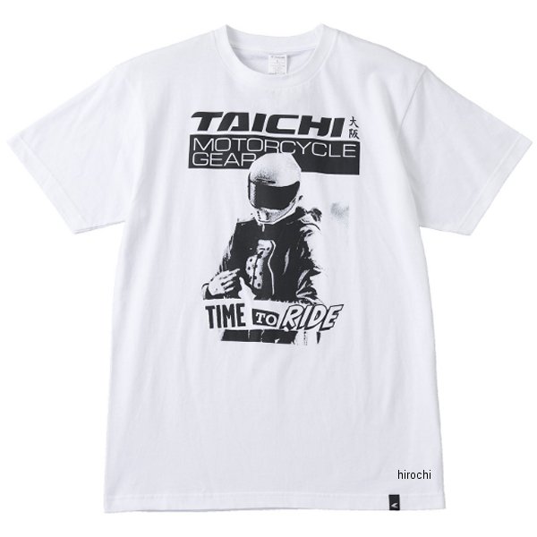 RSタイチ RSTaichi 春夏モデル Tシャツ TIME TO RIDE T-SHIRT 白 Sサイズ RSU122 JP店