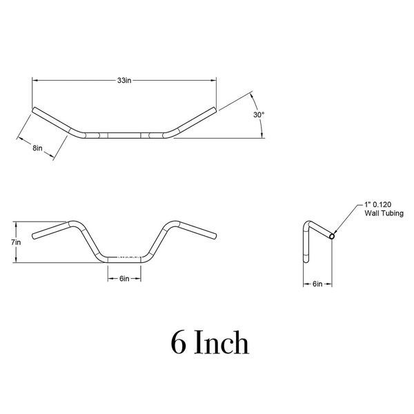 【メーカー在庫あり】 Prism Supply Co. プリズムサプライ Prism Supply 6in ハリケーンハンドルバー ステンレス 1300115 JP店