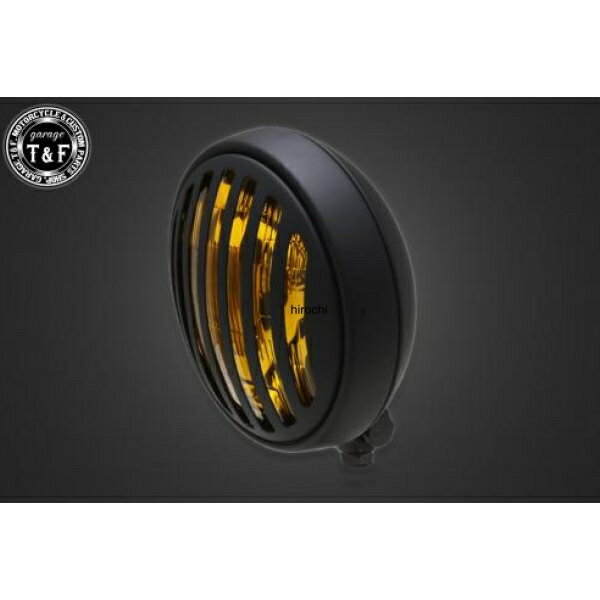 【New】 ガレージT&F 5.75in マスクドヘッドライト(マットブラック)イエローレンズ+ステーK エリミネーター250V 4023567 JP店