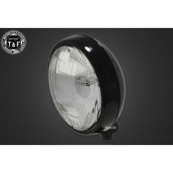 【New】 ガレージT&F 5.75in プレートヘッドライト(ブラック)クリアーレンズ+ステーA マグナ250(S) 4022480 JP店