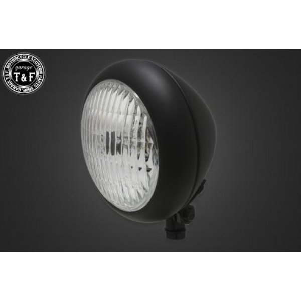 ガレージT&F 4.5in トラクターヘッドライト(マットブラック)クリアーレンズ+ステーD スティード400(VLS) 4023094 JP店
