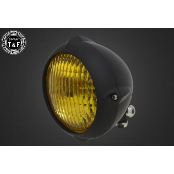 【New】 ガレージT&F 4.5in ビンテージライト(マット黒)クラシックレンズ(黄)+ステーC イントルーダーLC250 4021575 JP店
