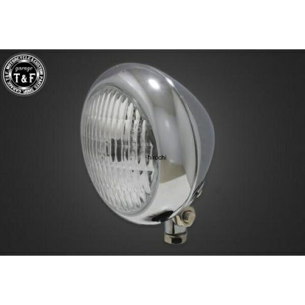 【New】 ガレージT&F 4.5in トラクターヘッドライト メッキ/クリアーレンズ+ステーD スティード400(VLS) 4023006 JP店