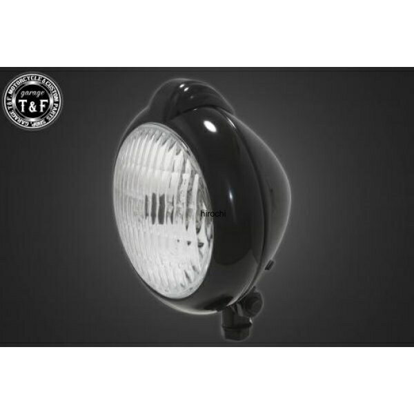 【New】 ガレージT&F 4.5in ユニティタイプヘッドライト(ブラック)クリアーレンズ+ステーC SR400 4022123 JP店