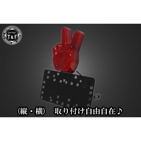 ガレージT&F サイドナンバーキット&ドデカピーステールランプ+ステー シャドウスラッシャー SN02710 HD店