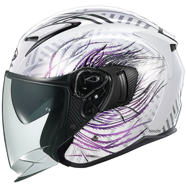 【メーカー在庫あり】 オージーケーカブト OGK KABUTO オープンフェイスヘルメット EXCEED-2 PLUME ホワイトパープル Mサイズ 4966094638108 JP店