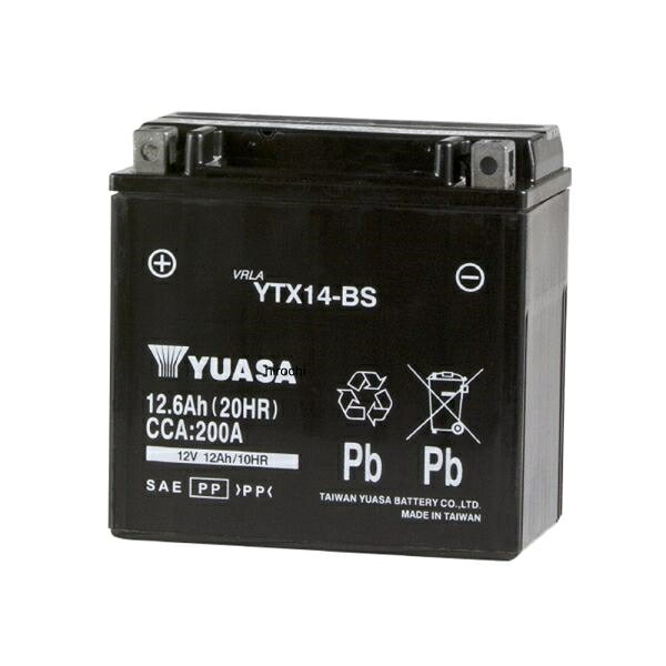 【メーカー在庫あり】 NBS バイクパーツセンター 台湾YUASA ユアサ バッテリー 液入り充電済み YTX14-BS 111010 JP店