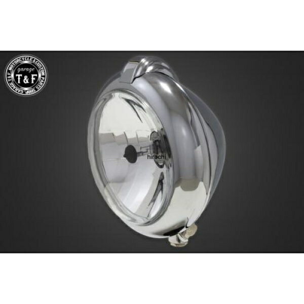 【New】 ガレージT&F 5.75in ユニティタイプヘッドライト メッキ/クリアーレンズ+ステーC SR400 4022211 JP店
