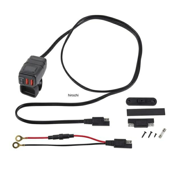 【メーカー在庫あり】 NBS バイクパーツセンター USB電源 Aタイプ 2ポート ハンドルマウントタイプ 907611 JP店
