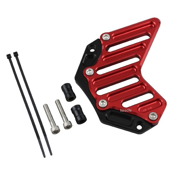 【メーカー在庫あり】 シフトアップ ビレットスプロケットカバー モンキー125、CT125 ハンターカブ、DAX127、GROM ブラック／レッド 290201-62 JP店