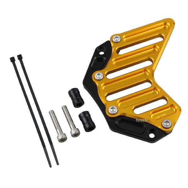【メーカー在庫あり】 シフトアップ ビレットスプロケットカバー モンキー125、CT125 ハンターカブ、DAX128、GROM ブラック／ゴールド 290201-64 JP店
