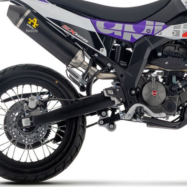 APRILIA - アロー ARROW スリップオンマフラー Thunder 25年 アプリリア SX125 アルミダーク/カーボンエンド 52013AKN JP店