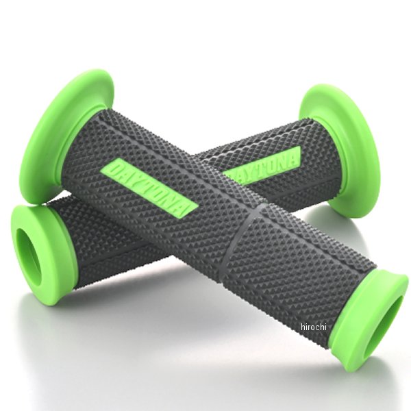 Grip - 【メーカー在庫あり】 DAYTONA デイトナ バイク グリップ ハンドル径φ22.2用 123mm エンド貫通 グリッピーグリップ GG-D-DUALーBASE2 ブラック/グリーン 61814 JP店