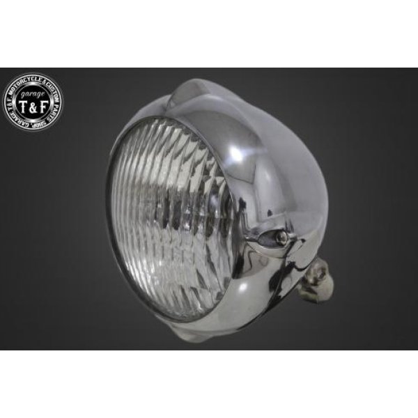 ガレージT&F 5.75in ビンテージヘッドライト(ポリッシュ)クラシックレンズ(クリアー)+ステーA バルカン..