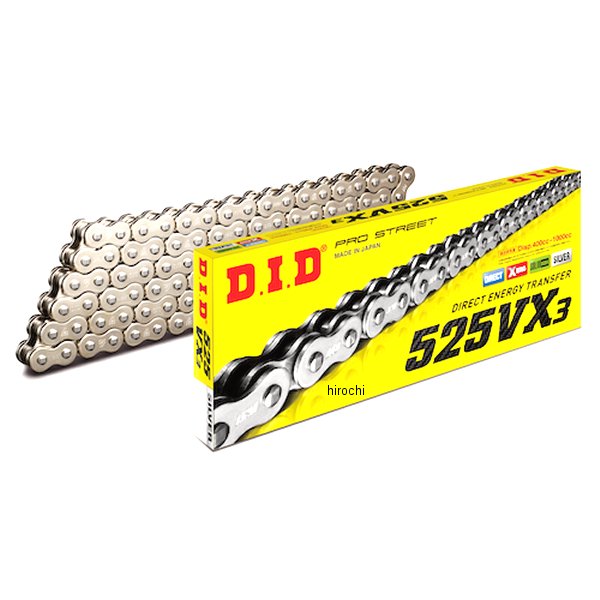 Rakuten - DID 大同工業 チェーン 525VX3 VXシリーズ Xリング シルバー 102L クリップ 4525516398169 JP店