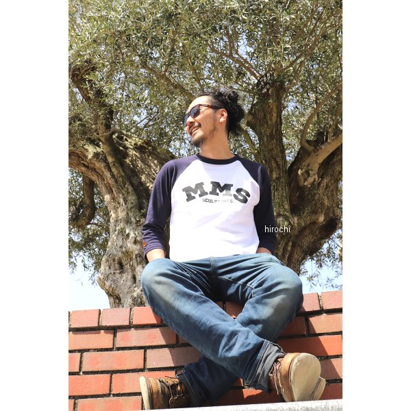 GOODS グッズ MMS RAGLAN! スリークォータースリーブ Sサイズ ホワイト/ネイビー M...