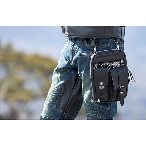 Waist Top Bag - 【メーカー在庫あり】 デグナー DEGNER W-121K 花山 ホルスターバッグ 京桜 ブラック 4524486107634 JP店