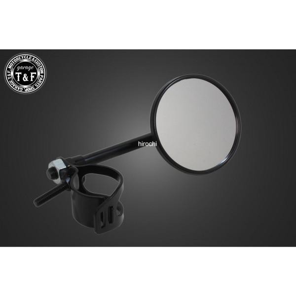 ガレージT＆F 3インチラウンドサイドミラー フォーククランプ式 ブラック MR45 JP店