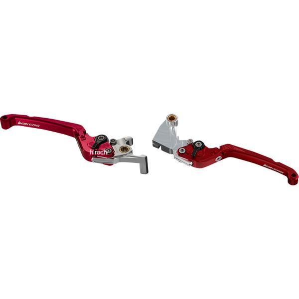 バイカーズ BIKERS レバーセット 可倒式 フラットタイプ レッド 08年-12年 カワサキ Ninja250R K0532-RED JP店