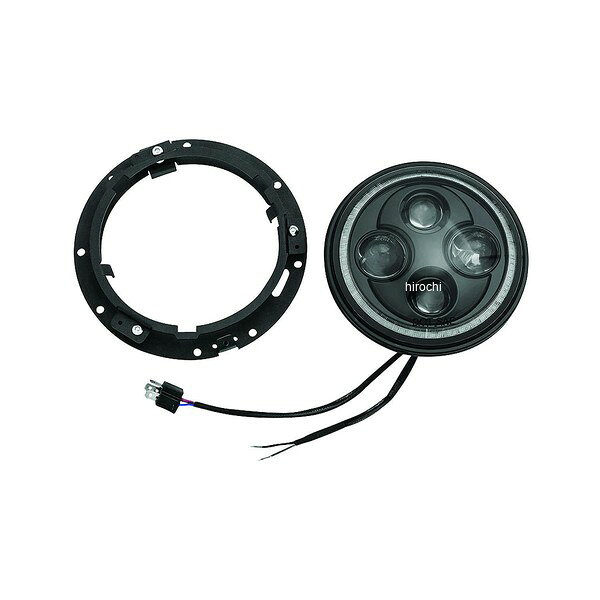【メーカー在庫あり】 クリアキン Kuryakyn ORBIT VISION 7in LEDヘッドライト ブラック kur2460 JP店