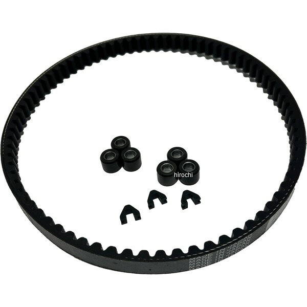 グロンドマン GRONDEMENT ドライブベルト・スライドピース・ウエイトローラー リペアキットホンダ ジュリオ AF52 NTS50W/X(YA/YB/YC)/Y(YE) ホンダ タクト STD AF51 SZ50X-J/J/YC/YC ホンダ タクト STAND UP AF51 SZ50X-IIJ/2Jドライブベルト交換時に必要なウエイトローラー、スライドピースをキットにしたドライブベルトリペアキットには100％国産ドライブベルト（JASO規格合格品）と、耐熱性、耐摩耗性に優れた高品質PA46（ポリアミドPA46）等を使用したウエイトローラー、スライドピースをキットにしています。スクーター駆動系は5000km〜1万キロでの点検交換推奨部品、樹脂で構成されているスライドピースは、アルミ、鉄製パーツが摩擦する間に緩衝材としの役割も担っており、摩耗し劣化することで駆動系のパフォーマンスがそこなわれます。ウエイトローラーは樹脂の部分が摩耗し直径が小さくなることで、変速領域が変化し駆動がスムースに行えなくなります。ドライブベルトの破損は、思わぬ故障、駆動系にダメージを与えますので、これらを定期にメンテナンスをすることでスクーターの走行性能が向上します。DVRK-102楽天 JP店