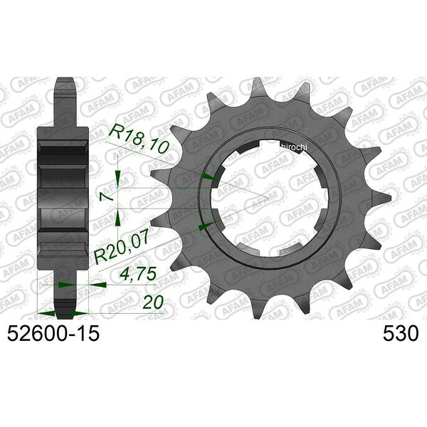 アファム AFAM フロントスプロケット 15T/530 ドゥカティ 03年-07年 749/749S/DARK 749ダーク 等 52600-15 JP店