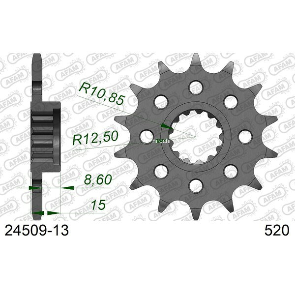 Sprockets - アファム AFAM フロントスプロケット 13T/520 カワサキ 95年-97年 ZX-6R/RR 等 24509-13 JP店