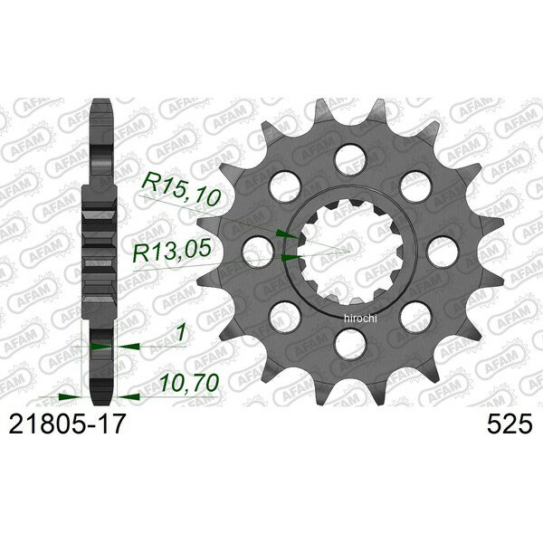 Sprockets - アファム AFAM フロントスプロケット 17T/525 ヤマハ 98年-06年 YZF-R1 21805-17 JP店