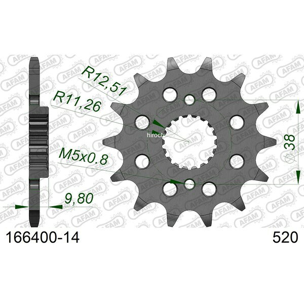 アファム AFAM フロントスプロケット 14T/520 BMW 99年-06年 G450X 166400-14 JP店