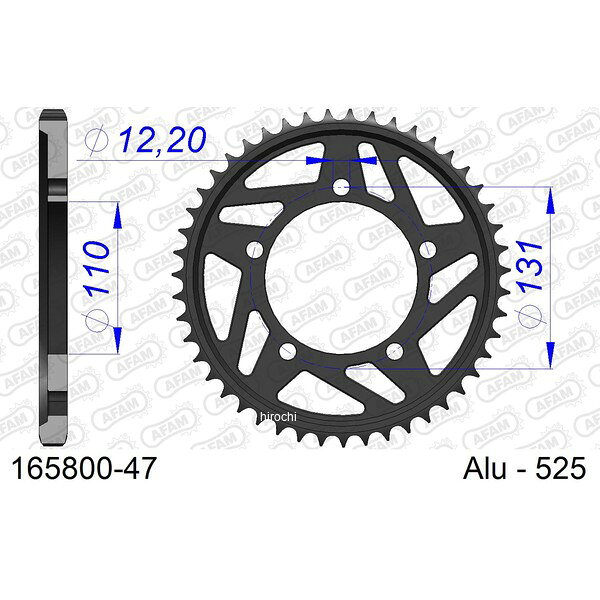【メーカー在庫あり】 アファム AFAM リアスプロケット 47T/525 BMW 09年-16年 S1000RR 等 165800-47 JP店