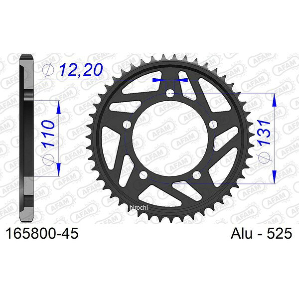 【メーカー在庫あり】 アファム AFAM リアスプロケット 45T/525 BMW 09年-16年 S1000RR 等 165800-45 JP店